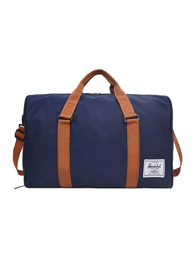 Zipper Closure Duffel Bag 48x30x24 Centimeter Blue/Brown