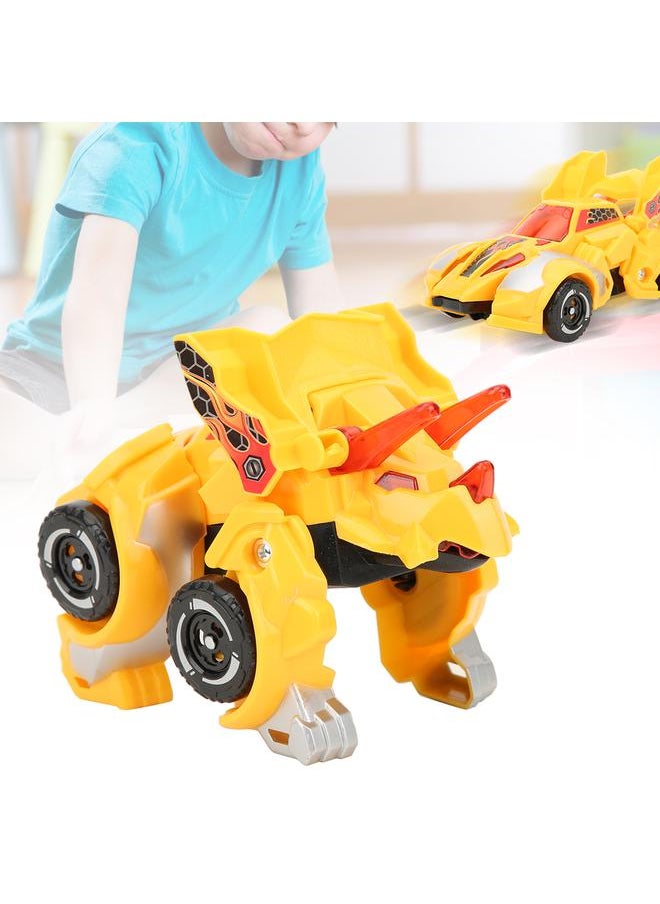Deformation Dinosaur Figures Plastic Inertial Pull Forword Car Vehicle Toy Model Kid Children Novelty GiftYellow