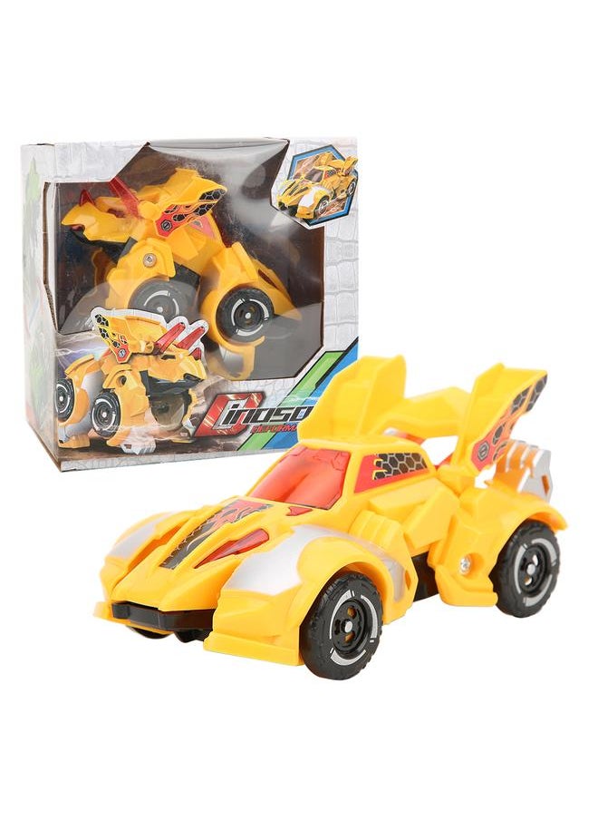 Deformation Dinosaur Figures Plastic Inertial Pull Forword Car Vehicle Toy Model Kid Children Novelty GiftYellow