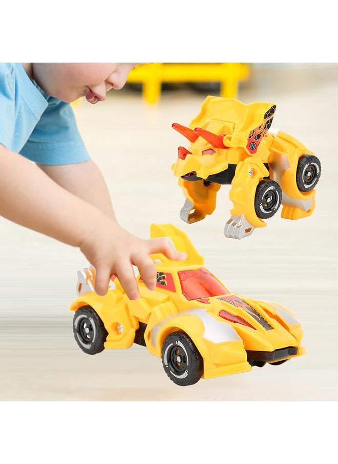 Deformation Dinosaur Figures Plastic Inertial Pull Forword Car Vehicle Toy Model Kid Children Novelty GiftYellow