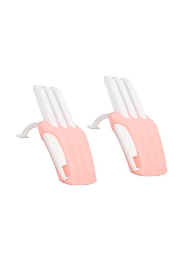 2pcs 3D Printed Wolf Claw Toy Stress Relief Reduce Anxiety Retractable Pink White