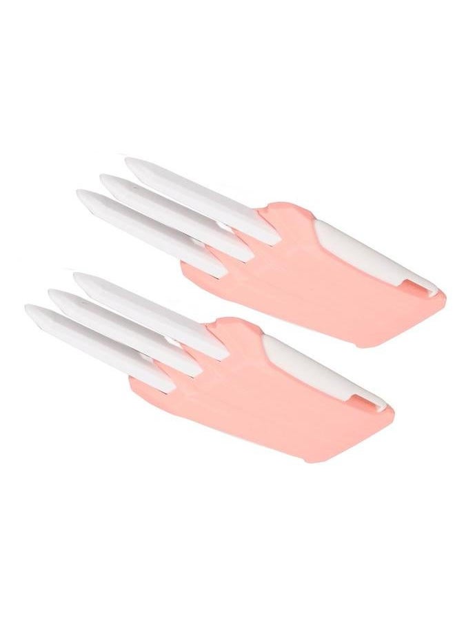 2pcs 3D Printed Wolf Claw Toy Stress Relief Reduce Anxiety Retractable Pink White