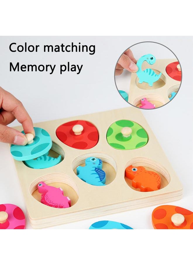 Wooden Dinosaur Memory Board Games Toy for Children 3D Puzzle Game Kids Educational Toys Birthday Gift