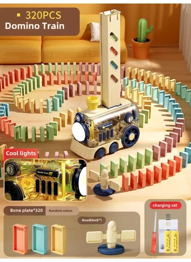 Dominoes Building Blocks Children's Educational Toys Online Red Automatic Card Placement Small Train Card 3 To 6 Years Old Primary School Students