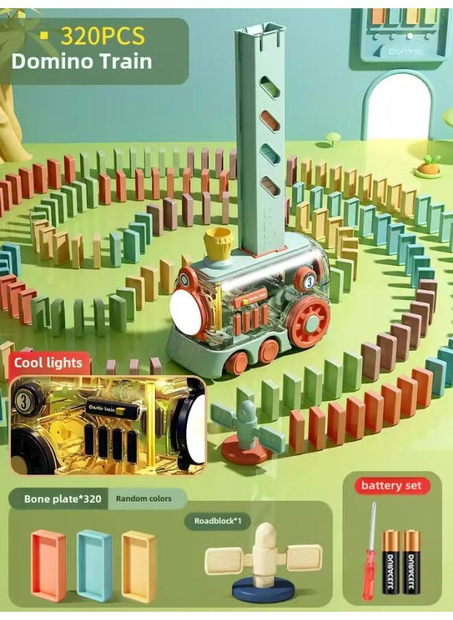 Dominoes Building Blocks Children's Educational Toys Online Red Automatic Card Placement Small Train Card 3 To 6 Years Old Primary School Students