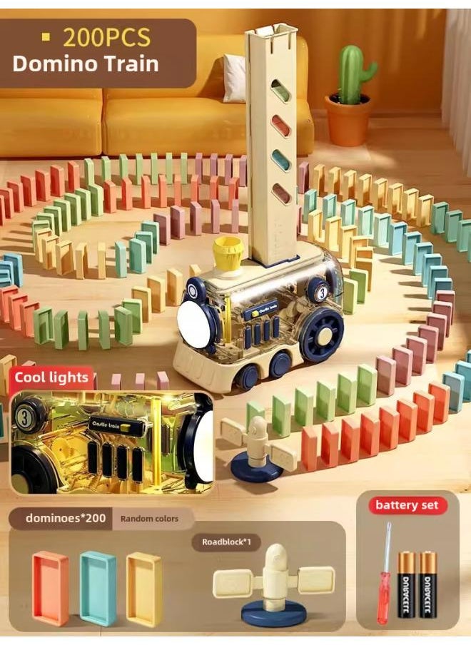 Dominoes Building Blocks Children's Educational Toys Online Red Automatic Card Placement Small Train Card 3 To 6 Years Old Primary School Students