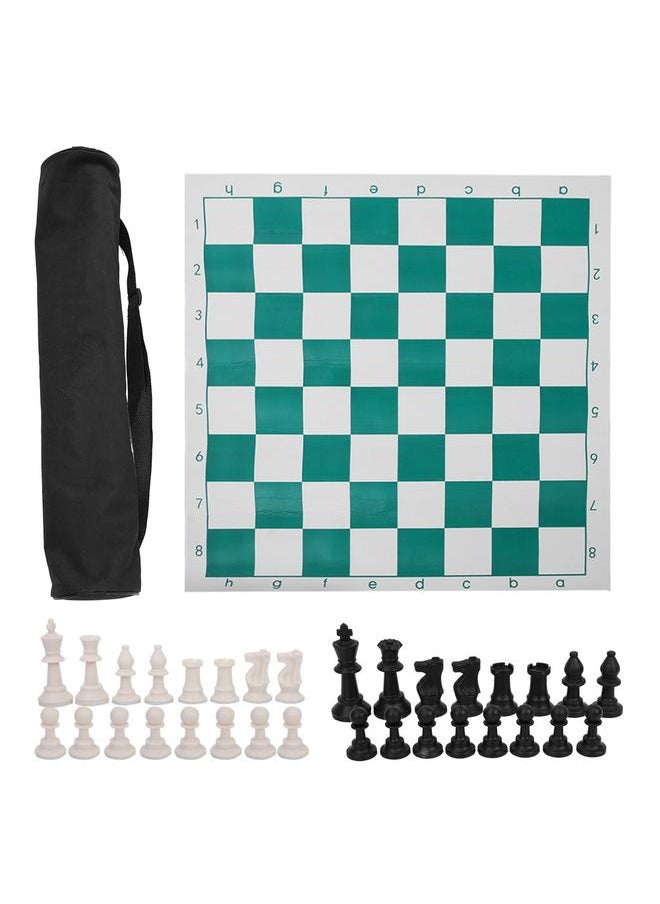 Portable Plastic Leisure International Chess Board Game Set with Storage Backpack 44cm Medium