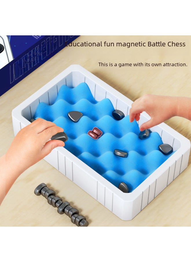 Children's Magnetic Effect Chess Desktop Magnetic Competition Chess Step On A Mine Parent-child Interactive Card Game Toy-Color:Rope Style-electroplated Rainbow Magnet