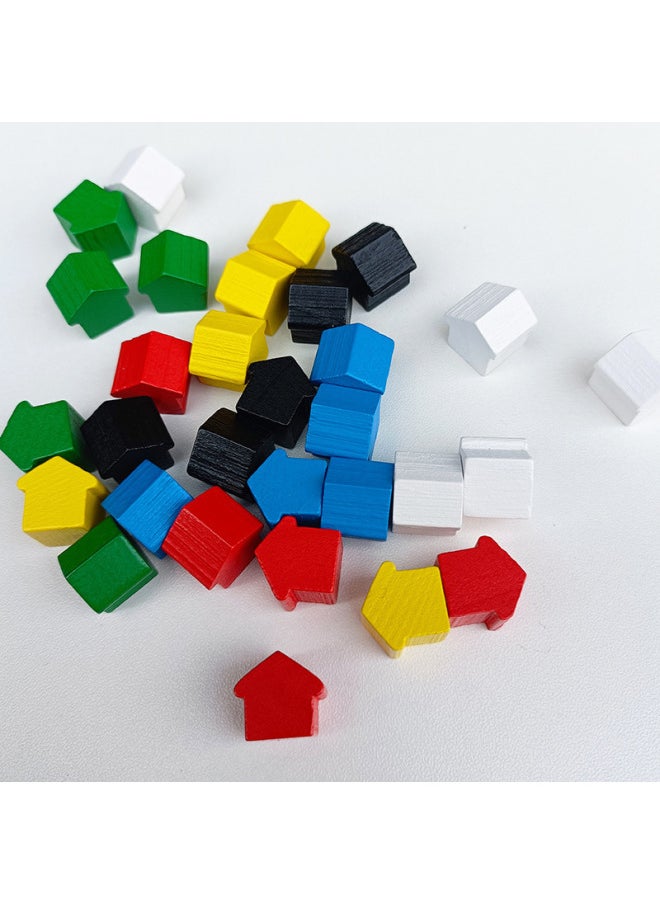 Direct Supply Board Game Chessboard Small House Accessories Monopoly Catan Island Wooden Pieces Production-Color:Yellow