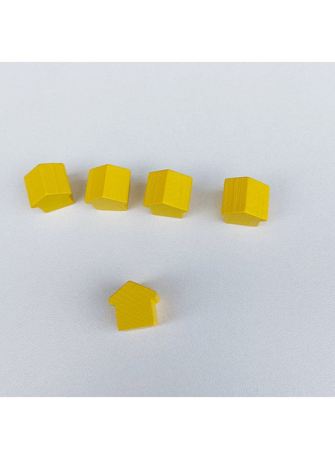 Direct Supply Board Game Chessboard Small House Accessories Monopoly Catan Island Wooden Pieces Production-Color:Yellow