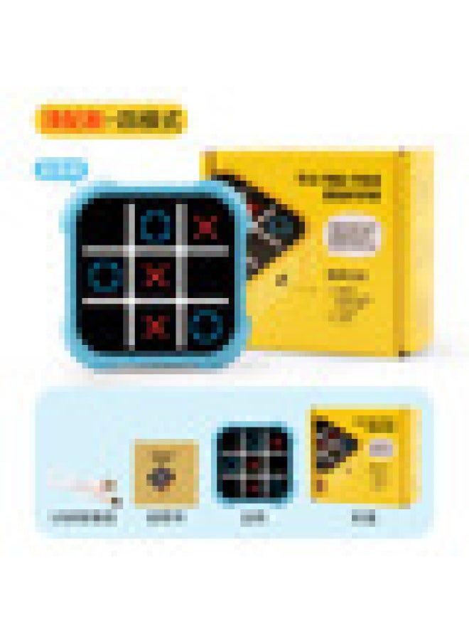 Tremolo With Tic-tac-toe Children's Toys Gobang Multi-function Chessboard All-in-one Game For Children-Color:Sky Blue
