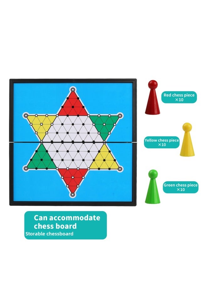 Chess Suit Foldable Chessboard Magnetic Chess Piece Student Children Training Adult Large Multiple Sizes-Color:Magnetic Chinese Checkers-Specification:Chessboard