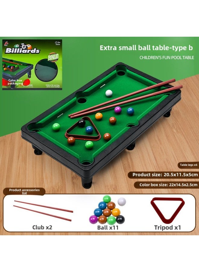 Mini Billiards Toy Children's Small Billiards Indoor Parent-Child Interactive Boys And Girls Table Game Wholesale-Color:20cm Special Small Ball Table + Tripod 2 Poles And 11 Balls