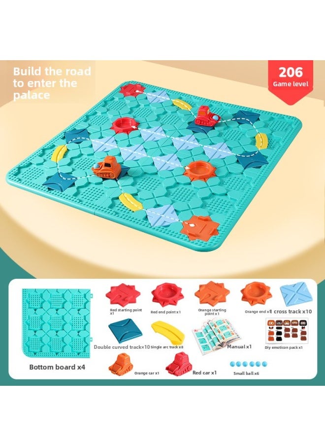 Children's Puzzle Road Building Maze Logical Thinking Reasoning To Create Road Intelligence Assembly Customs Back To Force Table Game-Color:Abs-lulu Maze [bs805-with 2 Cars And 6 Balls-chinese Box] 1300g