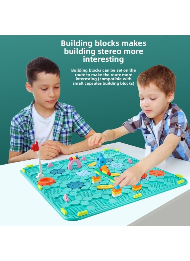 Children's Puzzle Road Building Maze Logical Thinking Reasoning To Create Road Intelligence Assembly Customs Back To Force Table Game-Color:Abs-lulu Maze [bs805-with 2 Cars And 6 Balls-chinese Box] 1300g