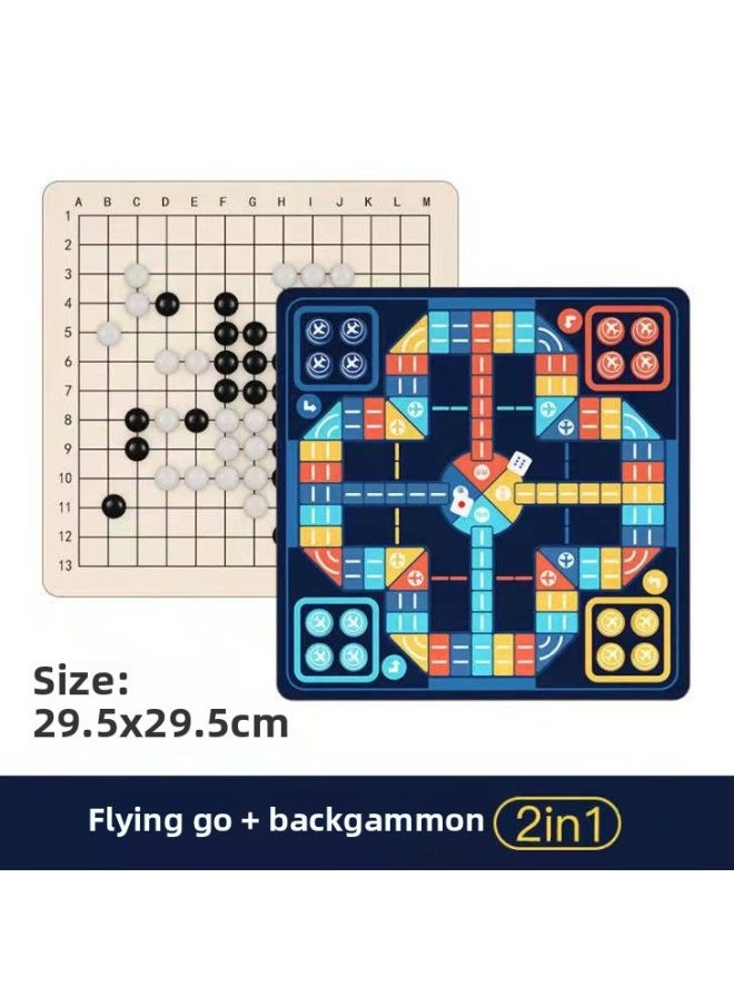 Flying Chess Checkers Gobang Colosseum Snake Chess Children's Toys Educational Two-in-One Student Multifunctional Game-Color:SY-Flying Chess + Gobang (2 In 1 Large Thickened)
