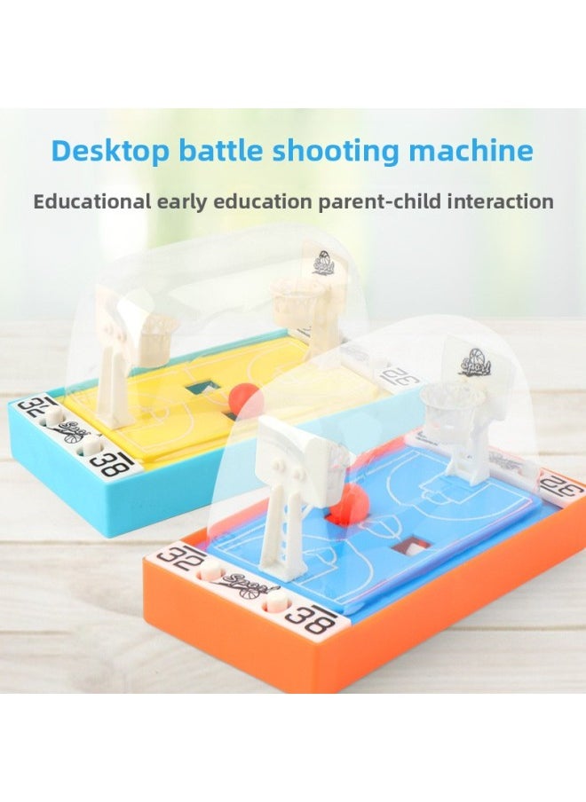 [Will Grab] Children's Double Battle Basketball Ejection Children's Educational Toys Finger Button Basketball Court-Color:Blue Mini Basketball Court