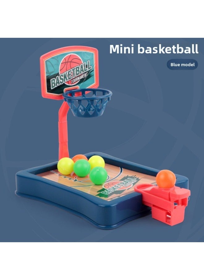 [Will Grab] Children's Double Battle Basketball Ejection Children's Educational Toys Finger Button Basketball Court-Color:Blue Mini Basketball Court