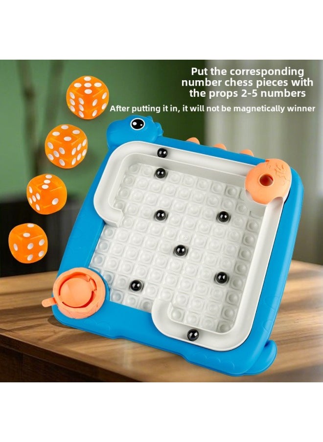 Cute Fun Dinosaur Magnetic Induction Chess Leisure Puzzle Decompression Magnet Battle Desktop Game Magnetite Parent-Child Interaction-Color:English Color Box Cute Dinosaur 40 Magnetic Chess Pieces