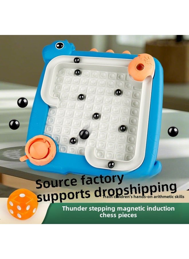 Cute Fun Dinosaur Magnetic Induction Chess Leisure Puzzle Decompression Magnet Battle Desktop Game Magnetite Parent-Child Interaction-Color:English Color Box Cute Dinosaur 40 Magnetic Chess Pieces