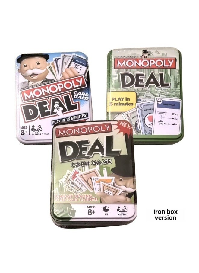 Large Size Monopoly Board Game English Version Iron Box Dea Monopoly German Version Tabletop Game For Children And Adults-Color:Blue Card Monopoly (english Version)