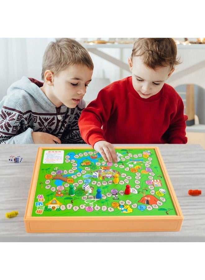 Checkers Flight Chess Gobang Multifunction Chess Adventure Chess Colosseum Chess Daquan Children's Toys-Colour:Three-in-one  Checkers + Backgammon + Chess