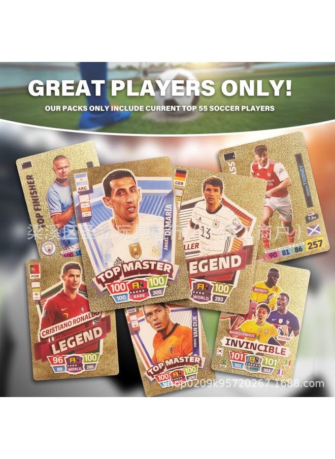 Hot Soccer Star Cards 55 Soccer Star Cards Messi Ronaldo Collections Cards Plastic-Color:Football 55 Silver Sheets