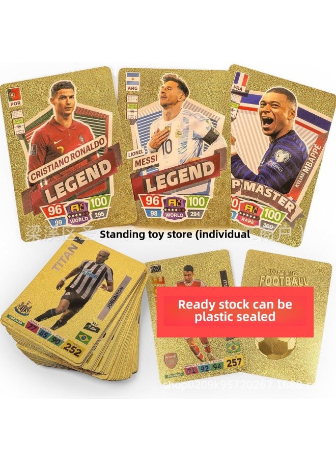 Hot Soccer Star Cards 55 Soccer Star Cards Messi Ronaldo Collections Cards Plastic-Color:Football 55 Silver Sheets