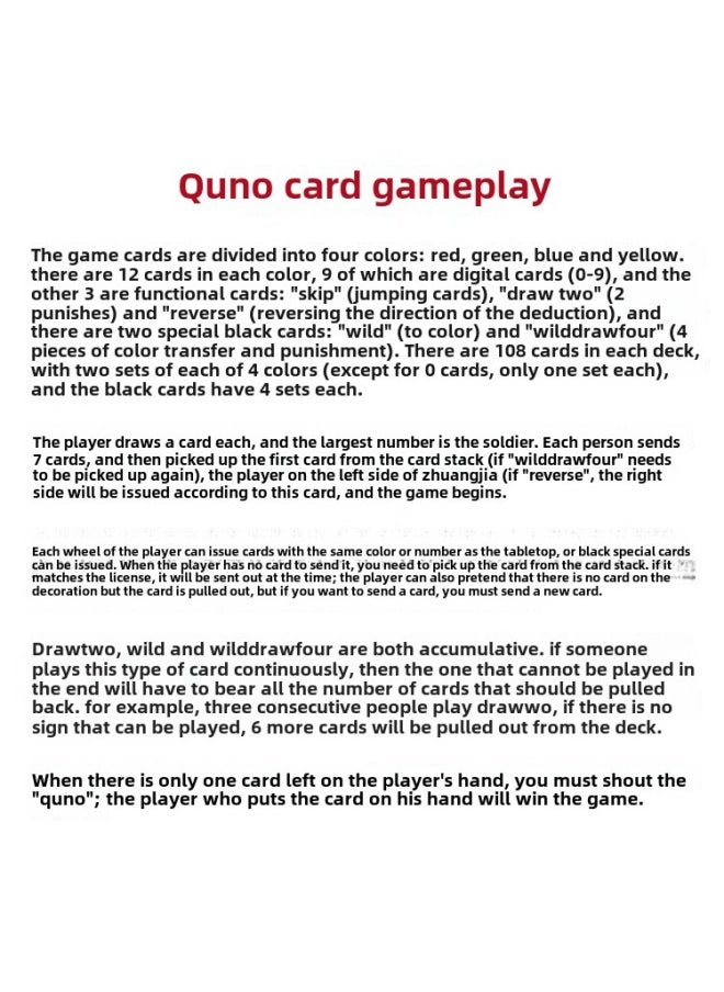 Genuine Uno Card Card Deno Uno Card Table Game Adult Party Casual Game-Color:PVC Plastic WuNuo Gold Edition