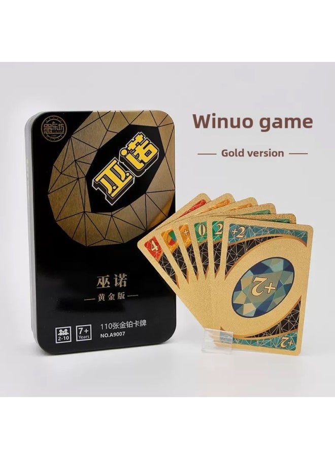 Genuine Uno Card Card Deno Uno Card Table Game Adult Party Casual Game-Color:PVC Plastic WuNuo Gold Edition