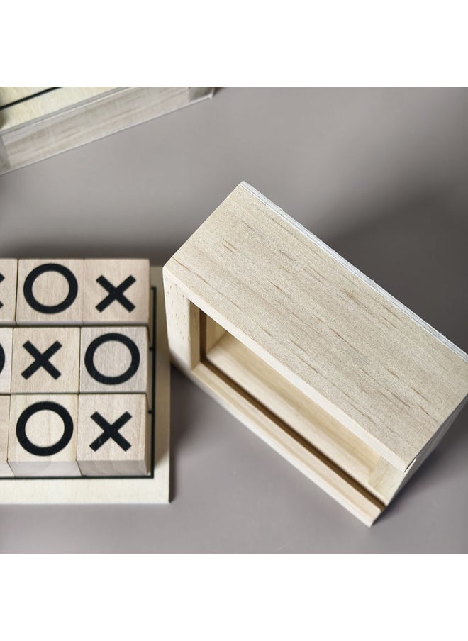 Small Batch Boxed Tic-tac-toe Board Games Wooden Jiugongge Chess Kindergarten Primary School Educational Toys-Color:Boxed Tic-tac-toe