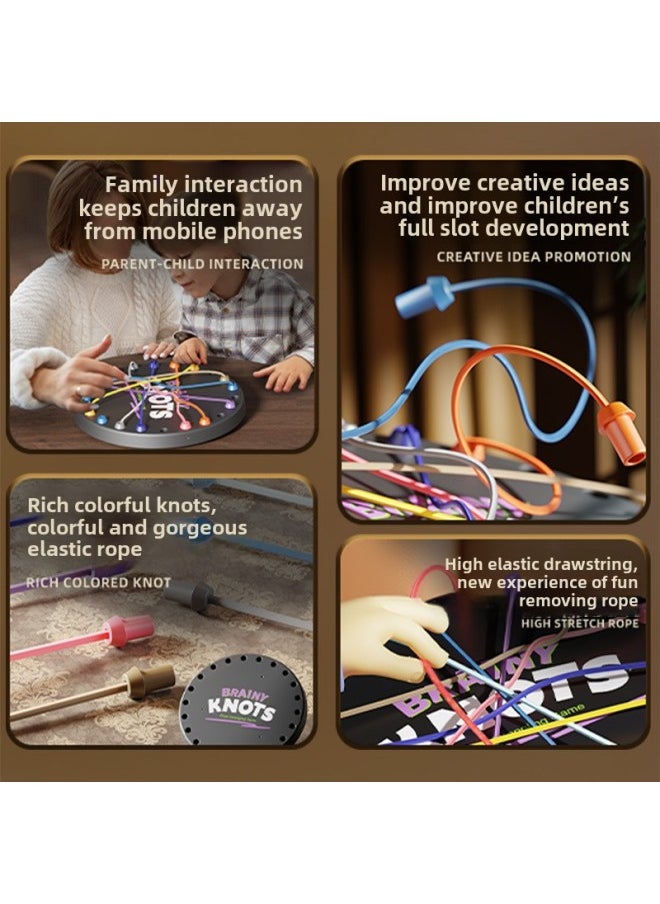Rope-lifting Big Battle Puzzle Children's Logical Thinking Challenge Board Games Exercise Concentration Parent-child Interactive Games-Color:Track Logic Chess  English Color Box
