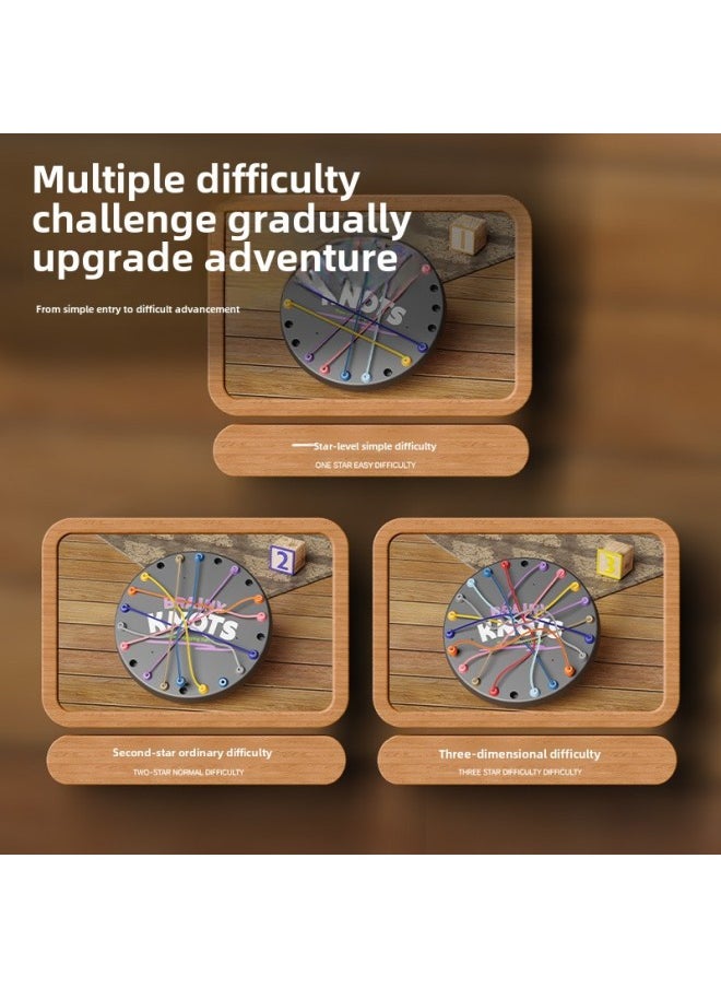 Rope-lifting Big Battle Puzzle Children's Logical Thinking Challenge Board Games Exercise Concentration Parent-child Interactive Games-Color:Track Logic Chess  English Color Box