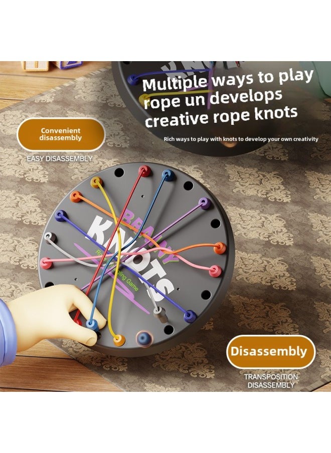 Rope-lifting Big Battle Puzzle Children's Logical Thinking Challenge Board Games Exercise Concentration Parent-child Interactive Games-Color:Track Logic Chess  English Color Box