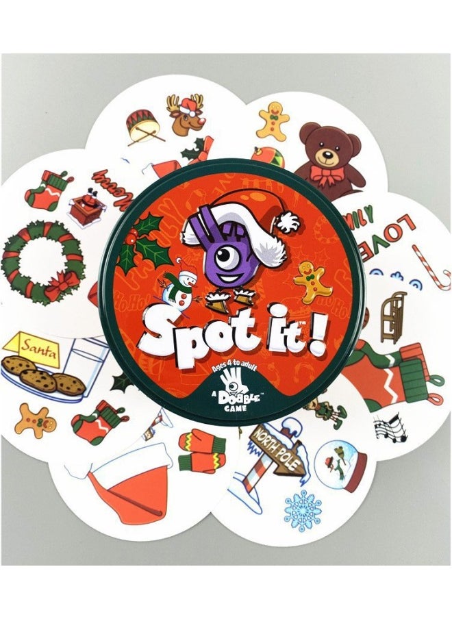 All English Spot It Family Gathering Parents Find Different Game Cards Dobble Game Cards Find Your Sister-Color:Christmas