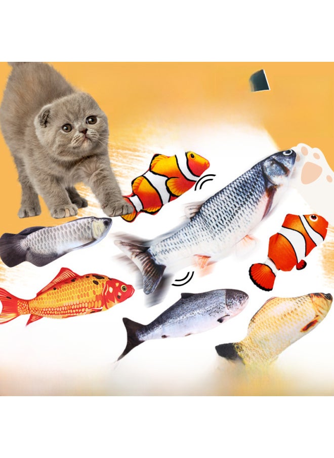 Tiktok Same Simulation Fish Electric Swing Fish Jumping Fish Cute Simulation Carp Pet Cat Toy Net Red Fish-Color: Carp 94g