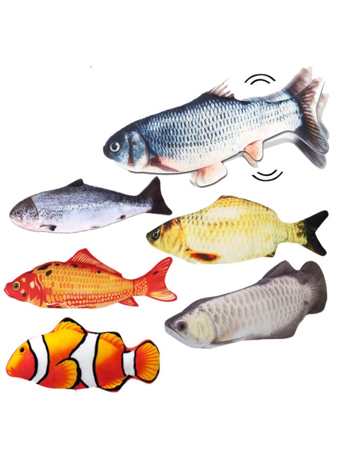 Tiktok Same Simulation Fish Electric Swing Fish Jumping Fish Cute Simulation Carp Pet Cat Toy Net Red Fish-Color: Carp 94g