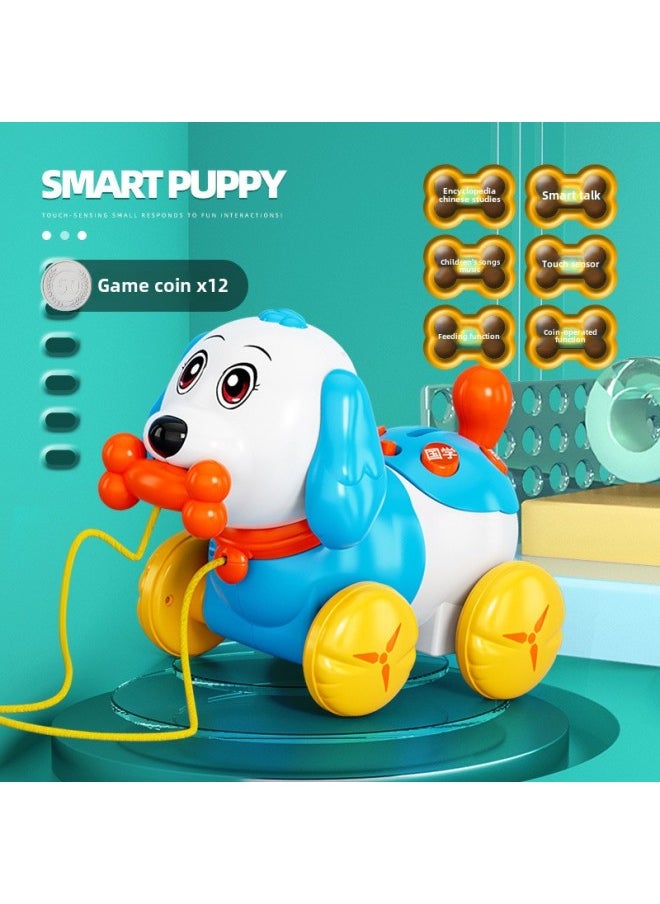 Children's Simulation Multifunctional Electric Dog Baby Walking Singing Music Leash Dog Educational Early Education Pet Dog Toy-Color:Ryb617 Leash Dog