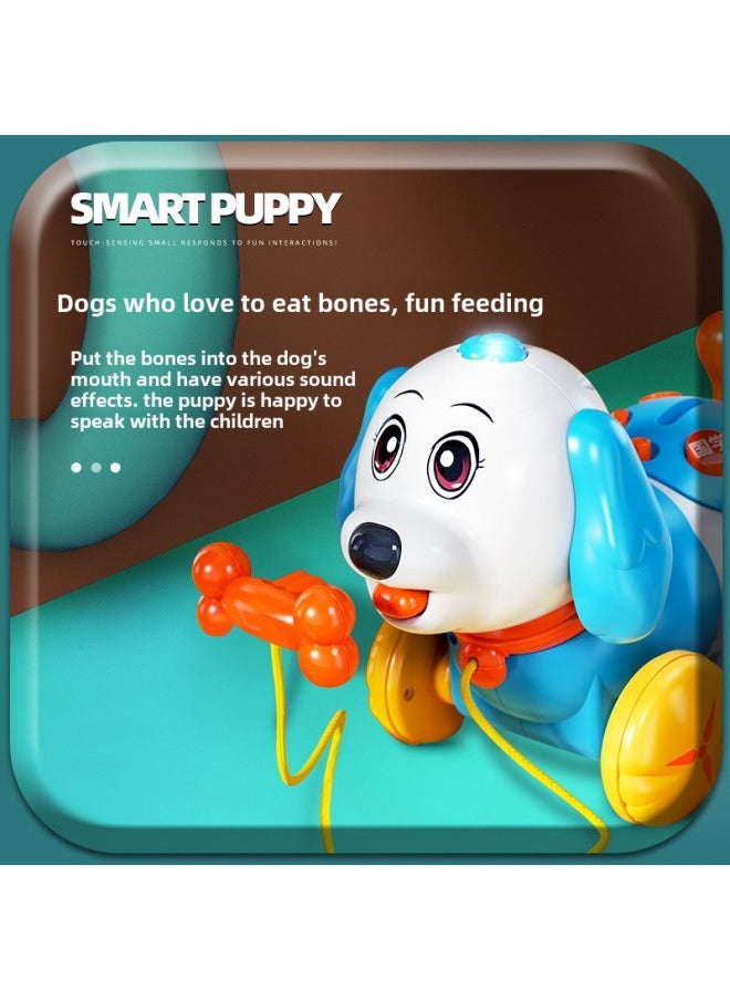Children's Simulation Multifunctional Electric Dog Baby Walking Singing Music Leash Dog Educational Early Education Pet Dog Toy-Color:Ryb617 Leash Dog