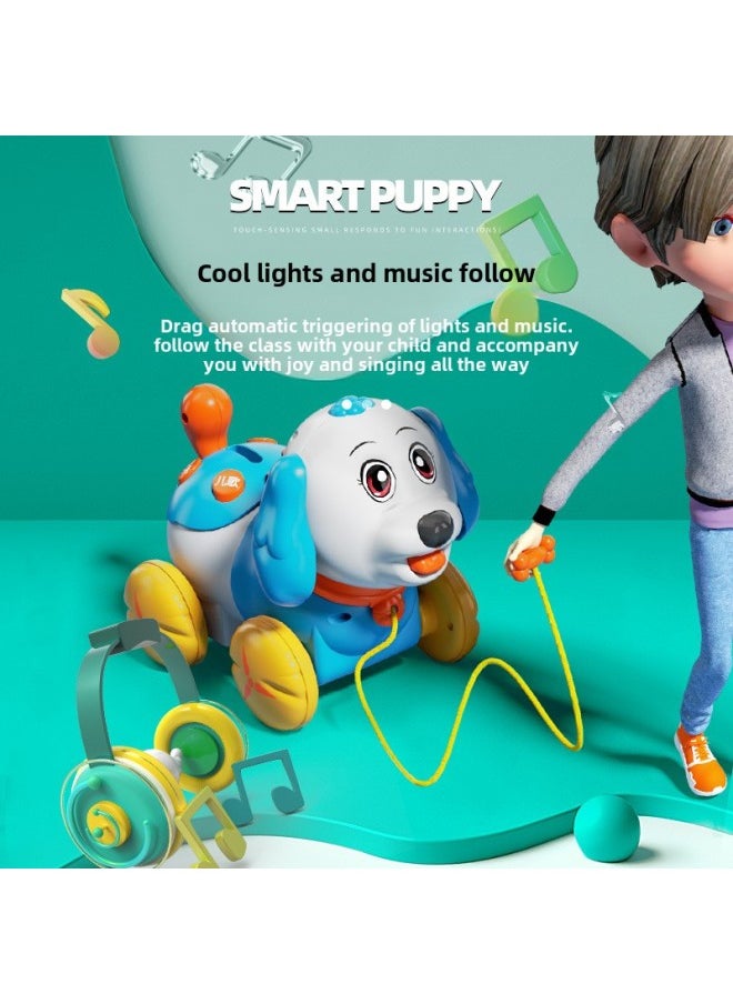 Children's Simulation Multifunctional Electric Dog Baby Walking Singing Music Leash Dog Educational Early Education Pet Dog Toy-Color:Ryb617 Leash Dog