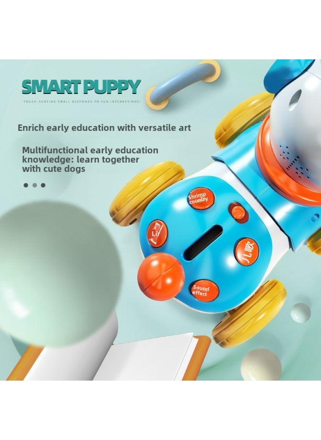 Children's Simulation Multifunctional Electric Dog Baby Walking Singing Music Leash Dog Educational Early Education Pet Dog Toy-Color:Ryb617 Leash Dog