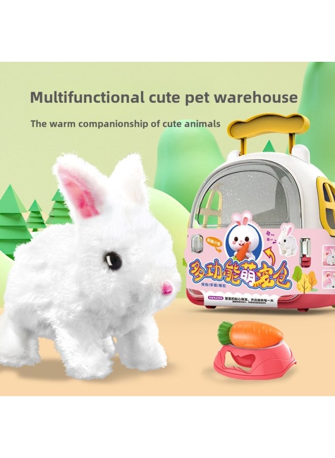 Children's Simulation Electric Pet Dog Plush Rabbit Will Walk Will Call Pet Cat Boys And Girls Gift Toys Wholesale-Colors:Multifunctional Adoration Warehouse (electric Stuffed Cat)