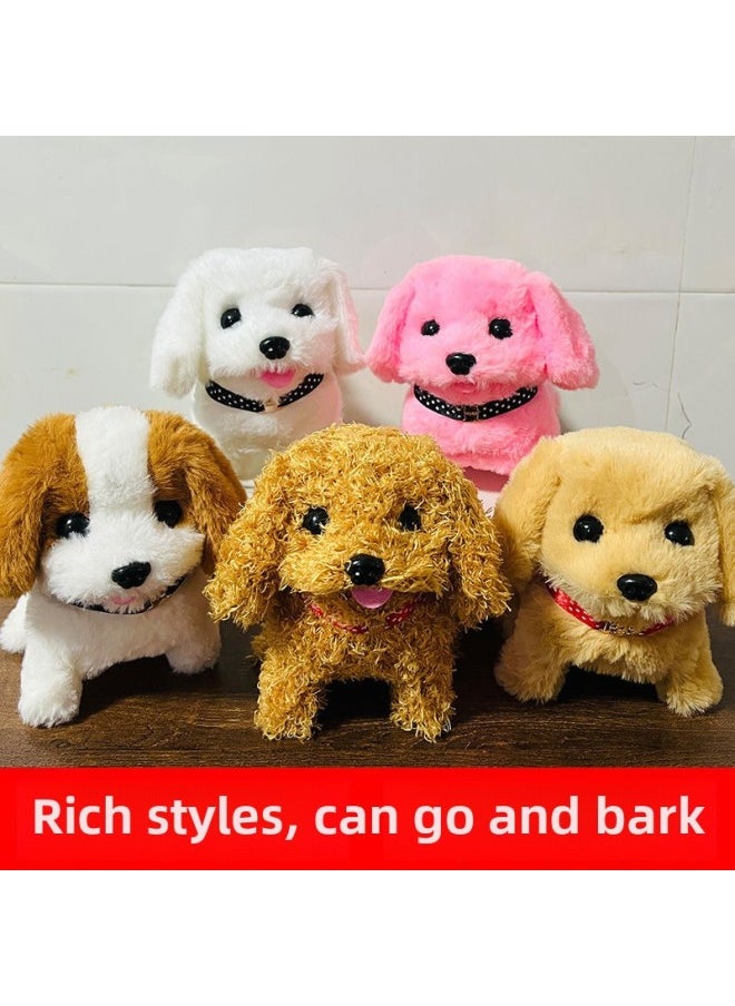 Plush Electric Puppy Children's Toy Simulation Husky Dog Can Walk And Call Voice Baby Boys And Girls Ann-Color:Golden Retriever ♢-Specifications:+♢