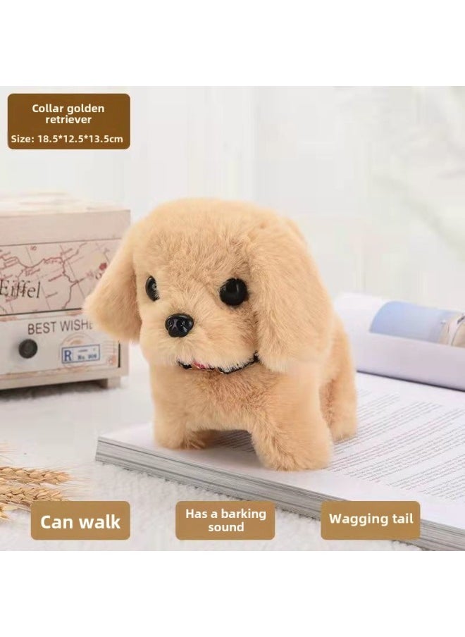 Plush Electric Puppy Children's Toy Simulation Husky Dog Can Walk And Call Voice Baby Boys And Girls Ann-Color:Golden Retriever ♢-Specifications:+♢