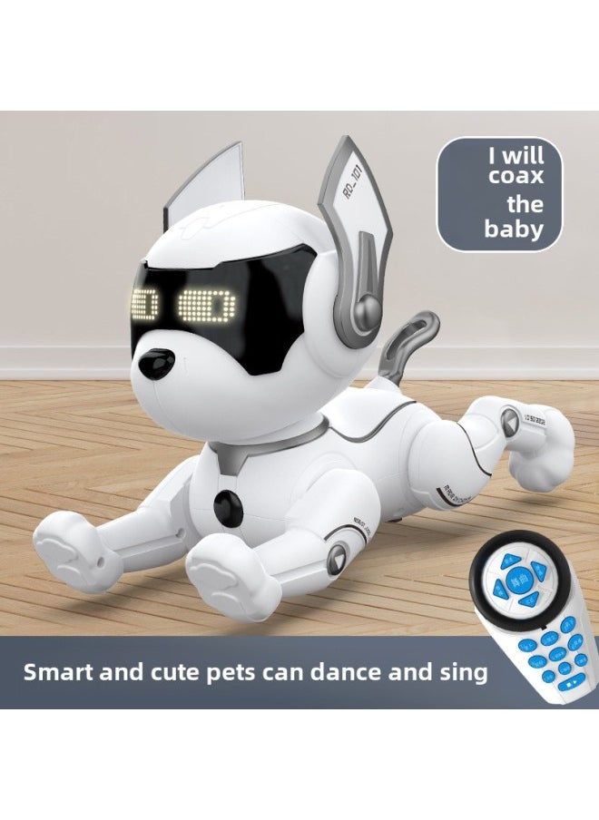 Remote Control Early Education Intelligent Robot Dog Children's Toy Walking Can Call Electric Robot Programming Stunt Puppy Children-Color:8003 Tail Dog  Early Education Smart Dog