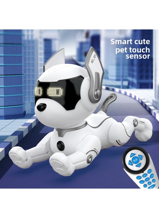 Remote Control Early Education Intelligent Robot Dog Children's Toy Walking Can Call Electric Robot Programming Stunt Puppy Children-Color:8003 Tail Dog  Early Education Smart Dog