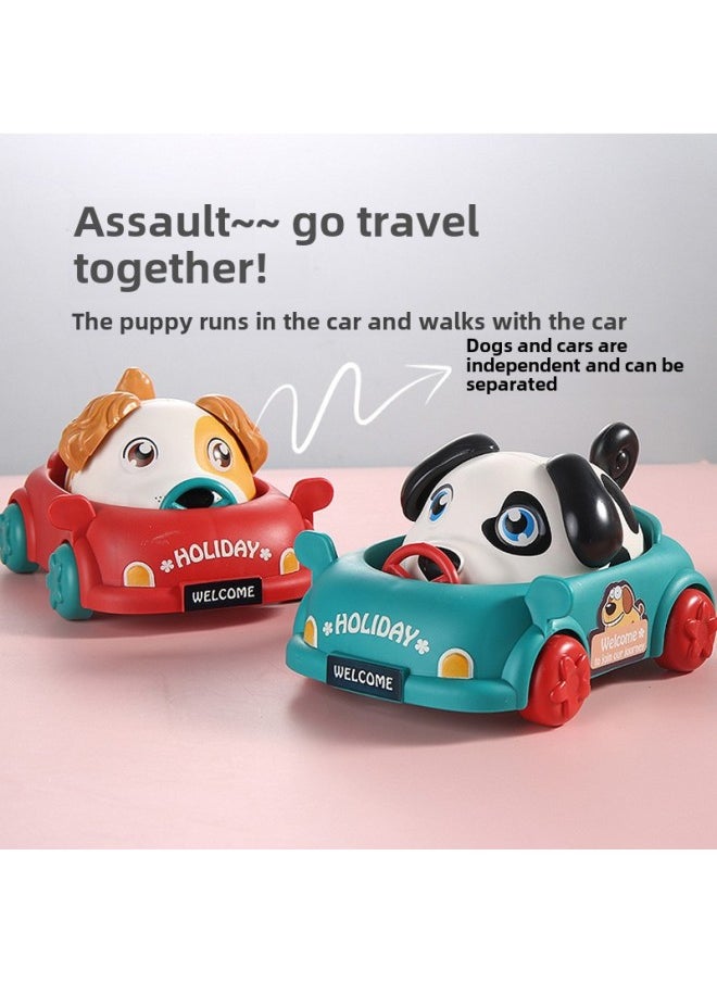 Children's Cartoon Fun Pet Play House Scene Pet Voice Induction Dog Crawling Electronic Pet Toys-Color:Voice-activated Induction Dog-multi-function Storage Aircraft