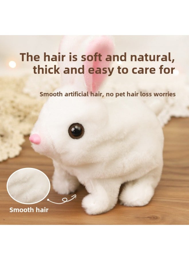 Children's Electric Simulation Plush Toy Pet Cabin Teddy White Rabbit Can Walk And Call Portable Gift Box Institution Gift-Color:Meng Chong Space Capsule 063 (Teddy) 7-piece Battery Self-provided