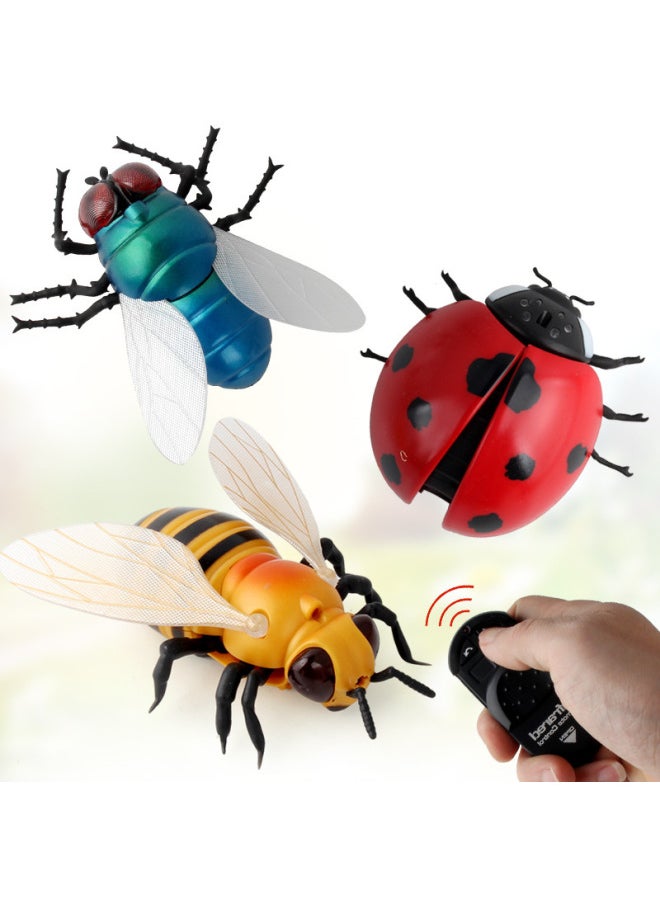 Trick Toys Remote Control Bees Flies Ladybug Creative Novelty Gift Spoof Trickery Artifact Infrared Scary Play-Color:9920AB Color 145g Volume Weight 320g