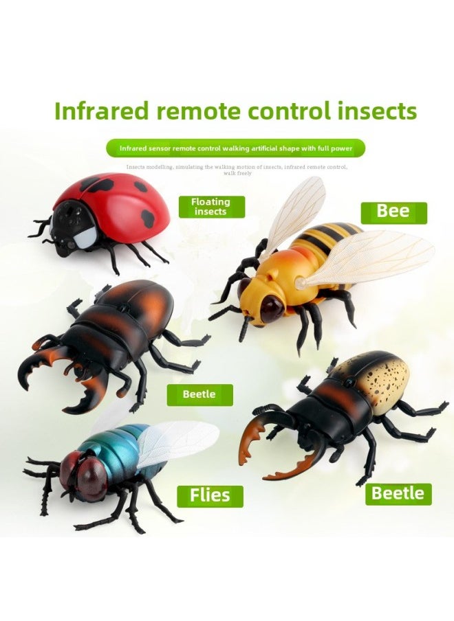 Trick Toys Remote Control Bees Flies Ladybug Creative Novelty Gift Spoof Trickery Artifact Infrared Scary Play-Color:9920AB Color 145g Volume Weight 320g